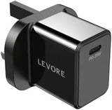 Levore Wall Charger 25W 1XUSB-C Power Delivery Fast Charging Adapter - Black - LGW111-BK - GulfStore.com