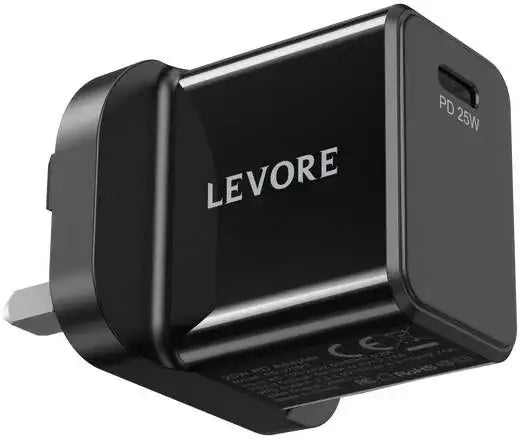 Levore Wall Charger 25W 1XUSB-C Power Delivery Fast Charging Adapter - Black - LGW111-BK - GulfStore.com
