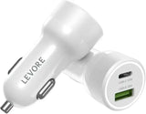 Levore Car Charger 51W 1XUSB-C PD and 1XUSB-A QC3 Port - White - LGC121-WH - GulfStore.com