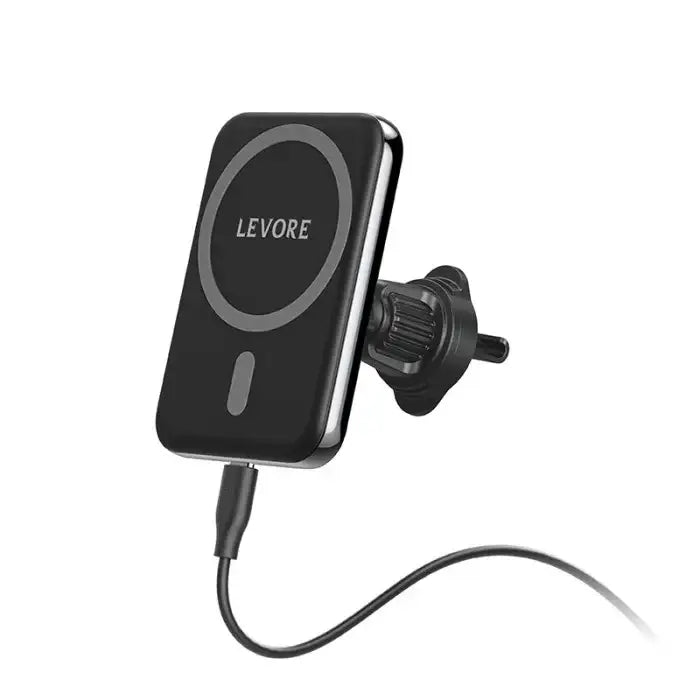 LEVORE 15W Magnetic Wireless Car Charger Holder, MagSafe Fast Charging - Black - GulfStore.com
