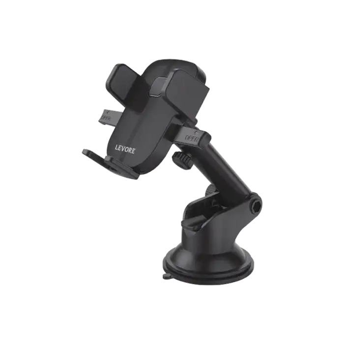 Levore Universal phone holder for windshield and dashboard, 360 degree rotating holder, Black - LS41-BK - GulfStore.com