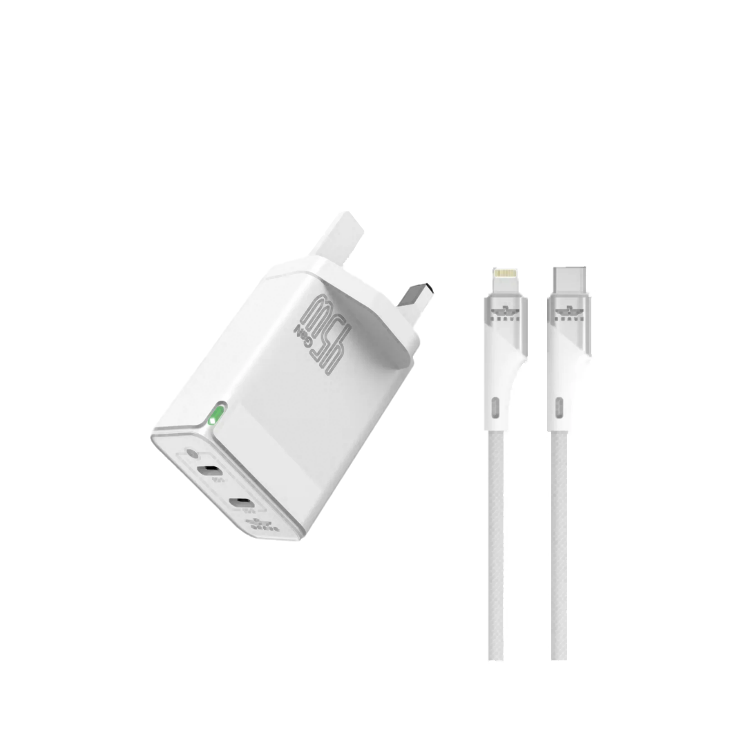 18949 | BTC-39 | Brave 45W GaN Fast Charger Dual Port PD with 65W With Type-C Cable - GulfStore.com