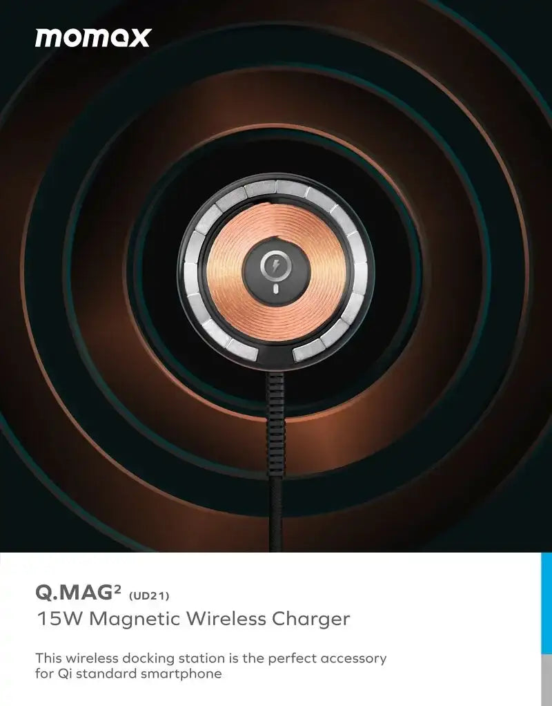Momax Q.Mag Magnetic Wireless Charger - Grey - GulfStore.com