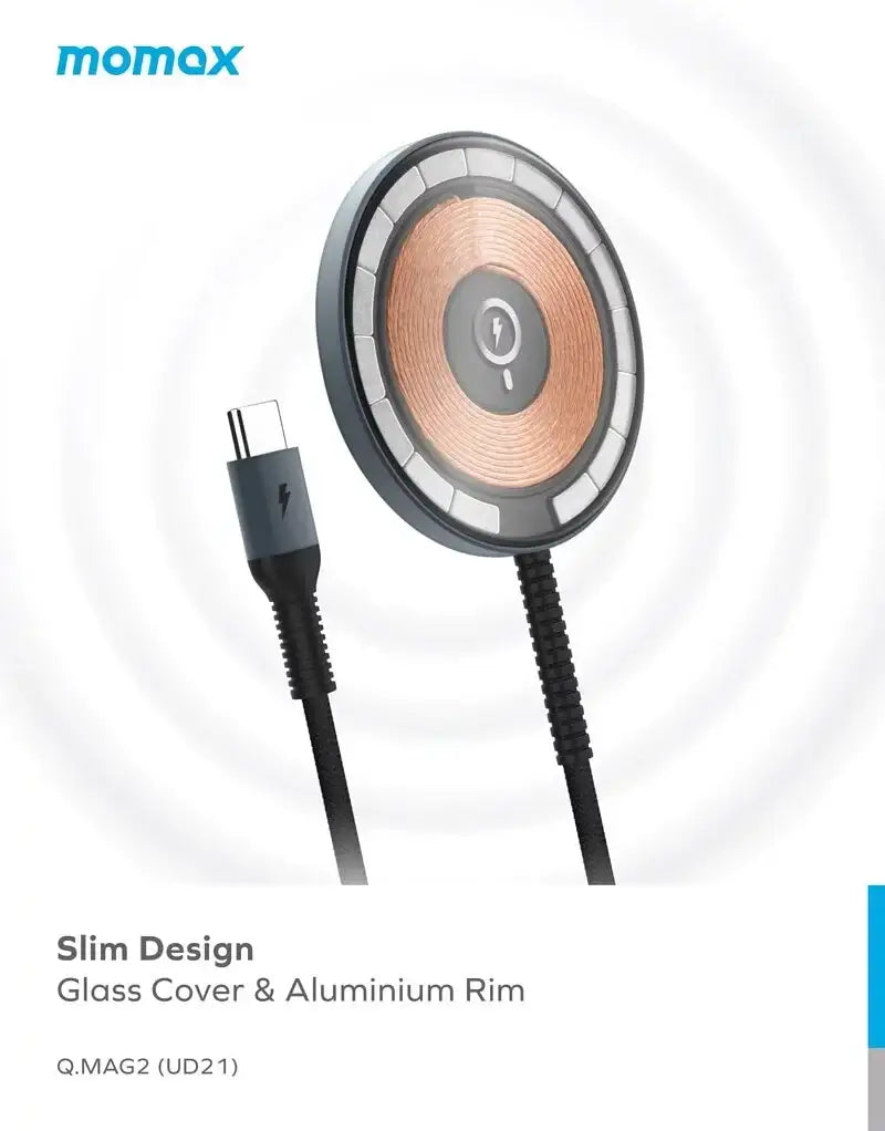 Momax Q.Mag Magnetic Wireless Charger - Grey - GulfStore.com