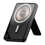IP131HKD | Momax 1-Power X Pro Magnetic Wireless Battery Pack | 5000mAh with Stand and Built-in USB-C Cable | Black - GulfStore.com