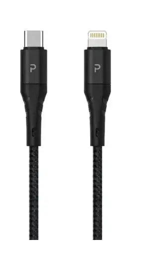 Pawa-PW-12BDCTOL-BK,Data Cable Braided 1.2 Meter USB-C To LightningBlack - GulfStore.com