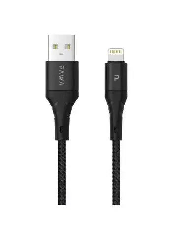 pawa PW-2BDATOL-BK,Data Cable Braided 2 Meter USB A To LightningBlack - GulfStore.com