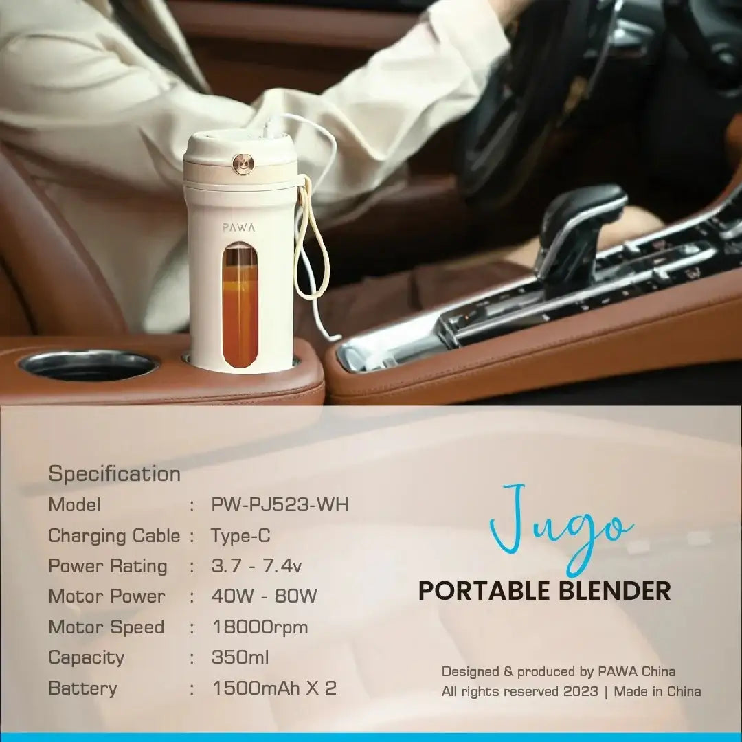 Pawa Jugo Portable Blender 350ml - White - GulfStore.com