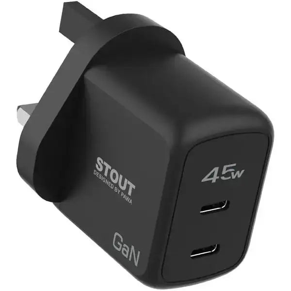 Pawa Stout Gan Travel Charger With Single PD port 25W-Black PW-GN25UK-BK - GulfStore.com