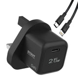 Pawa stout 25 GaN travel charger 25w TYPE C TO LIGHTNING PW-GN25UKTL-BK - GulfStore.com