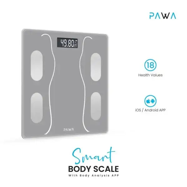 Pawa Smart Body Scale with Body Analysis App – Grey - GulfStore.com