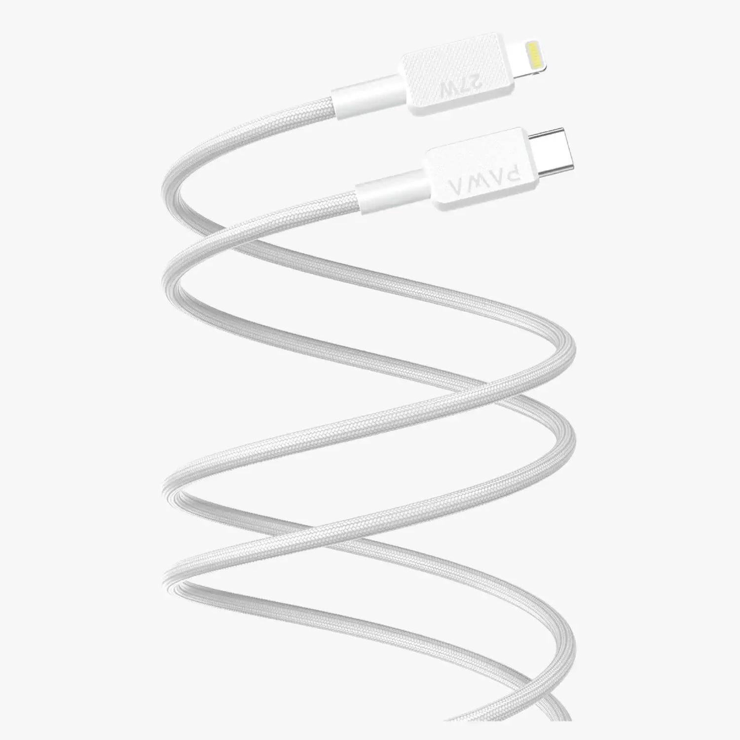 Pawa El-Claro Series Premium Braided Cable USB-C to lightning 27W - 1.2M - White - GulfStore.com