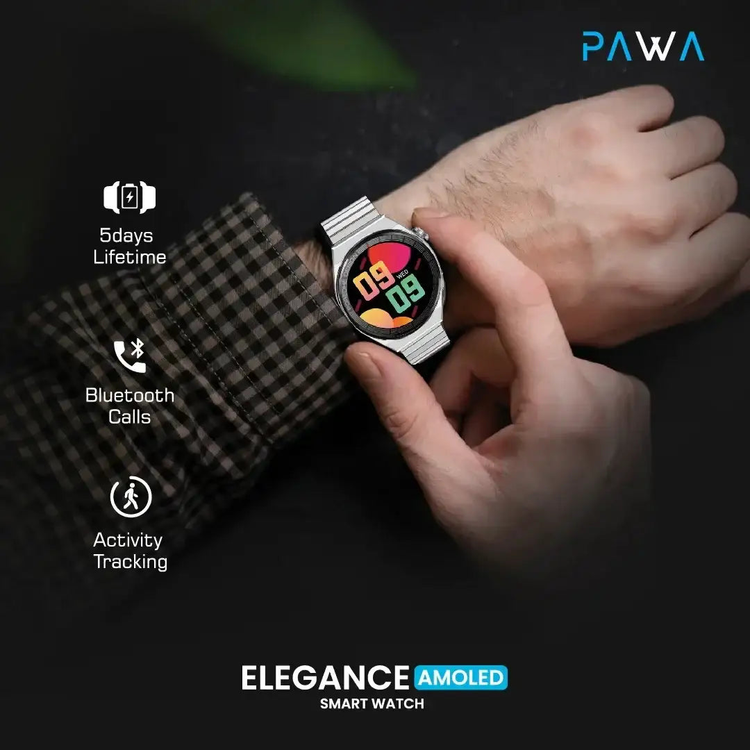 Pawa Elegance Amoled Smart Watch - Silver - GulfStore.com