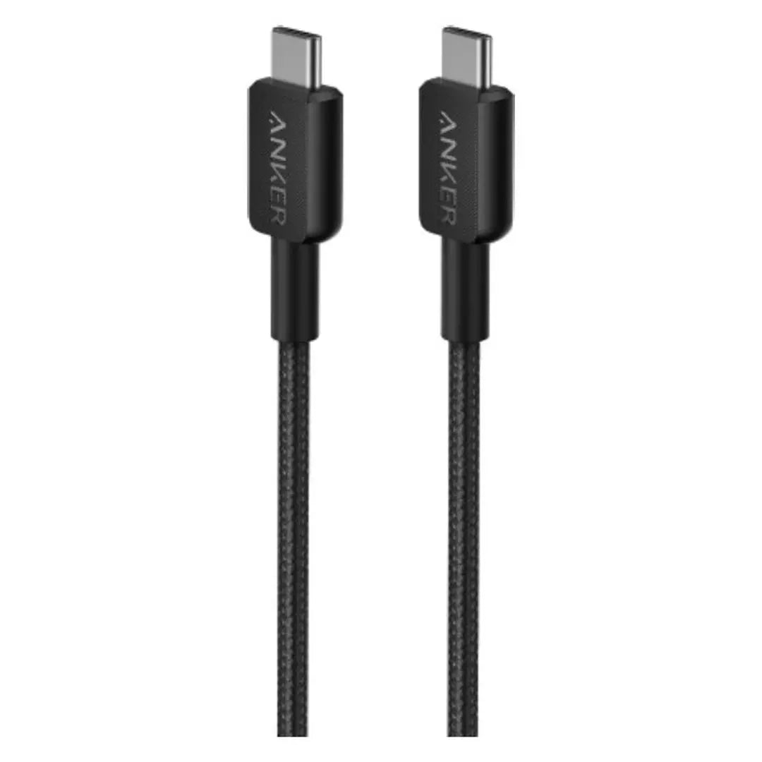 A81F6H11 | Anker 322 USB-C To USB-C Cable | 60W Braided | 1.8m/6ft | Black