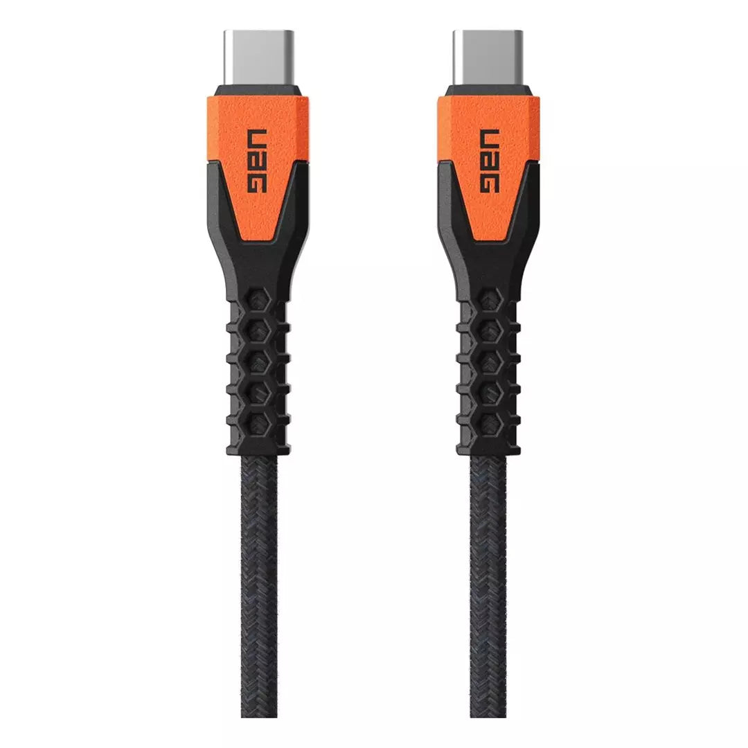 UAG | 9B4413114097 | UAG USBC-USBC 1.5m Rugged Kevlar Cable | Black/Orange