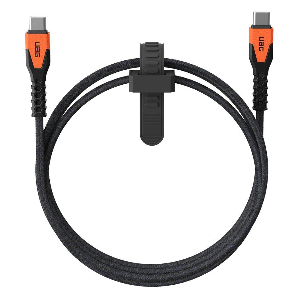UAG | 9B4413114097 | UAG USBC-USBC 1.5m Rugged Kevlar Cable | Black/Orange