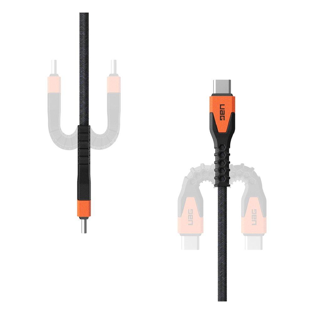 UAG | 9B4413114097 | UAG USBC-USBC 1.5m Rugged Kevlar Cable | Black/Orange
