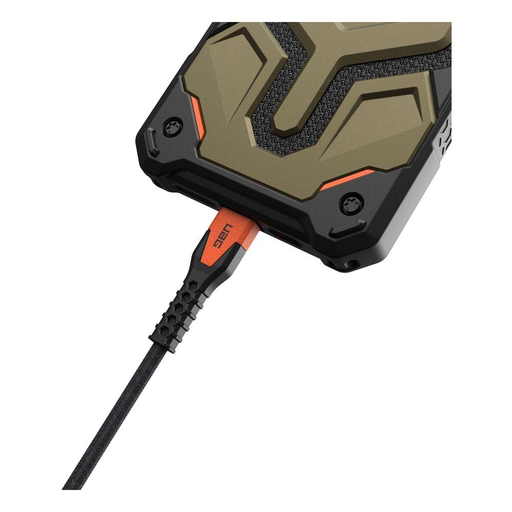 UAG | 9B4413114097 | UAG USBC-USBC 1.5m Rugged Kevlar Cable | Black/Orange