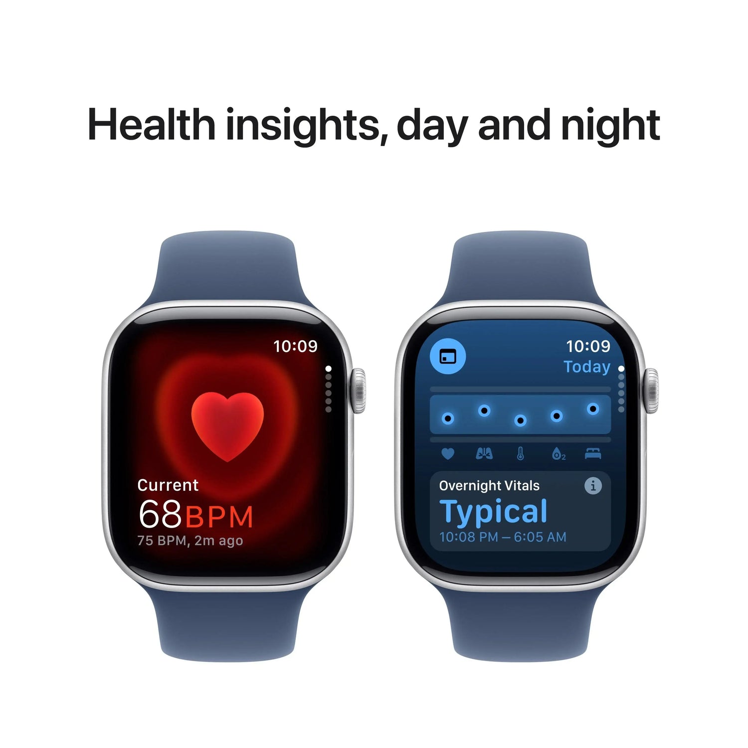 Apple Watch Series 10 Silver Aluminium Case with Denim Sport Band - GulfStore.com