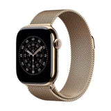 Apple Watch Series 11 GPS + Cellular 42mm Gold Titanium Case with Gold Milanese Loop - GulfStore.com