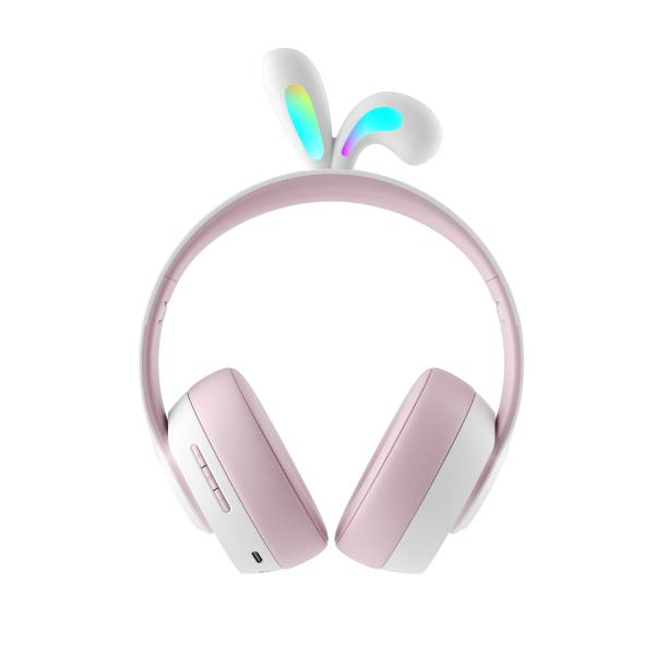 Porodo - Soundtec By Porodo Kids Wireless Headphone Rabbit Ears LED Lights Pink PD-STKNCRE-PK
