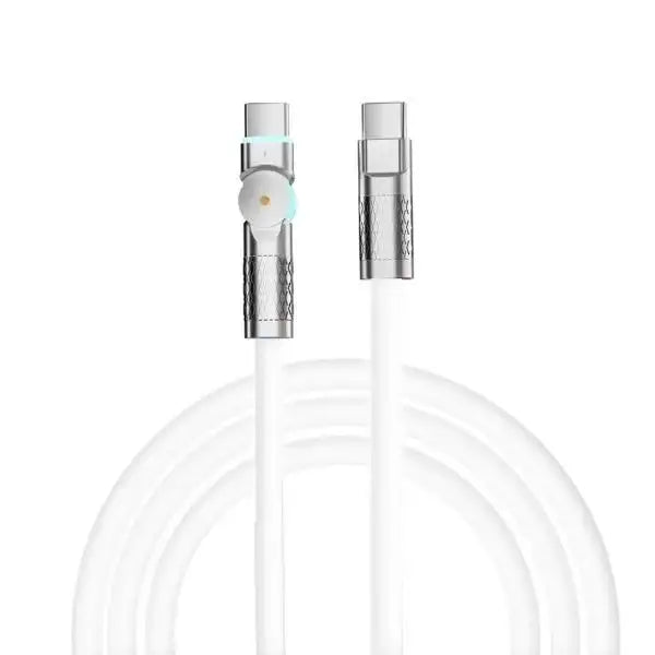 Porodo High-Speed Rotating Connector USB-C To USB-C Cable Data & Fast Charge 1M White PD-SHR100WC-W - GulfStore.com