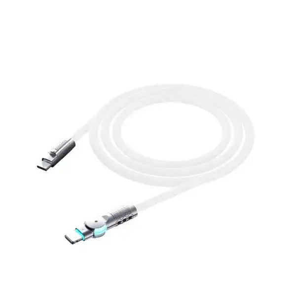 Porodo High-Speed Rotating Connector USB-C To USB-C Cable Data & Fast Charge 1M White PD-SHR100WC-W - GulfStore.com