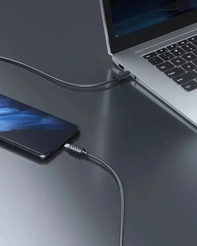 Porodo Blue 60W PD Type-C to Type-C PVC Cable 1.2M - Black - GulfStore.com