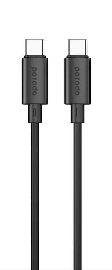 Porodo Blue 60W PD Type-C to Type-C PVC Cable 1.2M - Black - GulfStore.com
