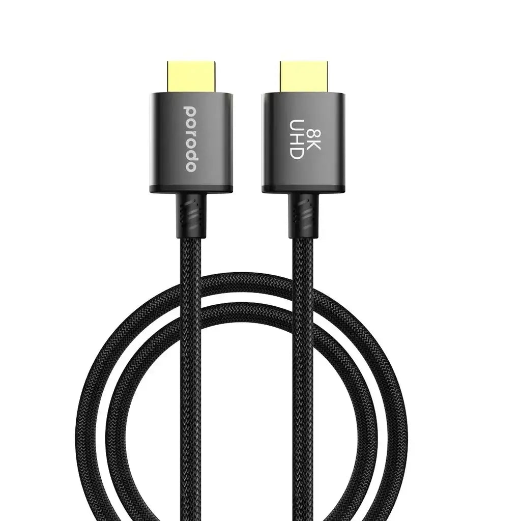 Porodo Braided HDMI Ultra HD Cable(3m-10ft) Black - GulfStore.com