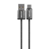 Porodo Woven 3A USB-A to Type-C Cable 1.2M - Black - GulfStore.com