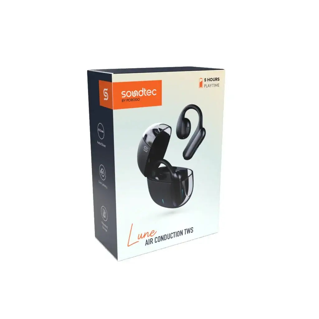 Porodo Soundtec Lune Air Conduction TWS Black PD-STWLEP021-BK - GulfStore.com