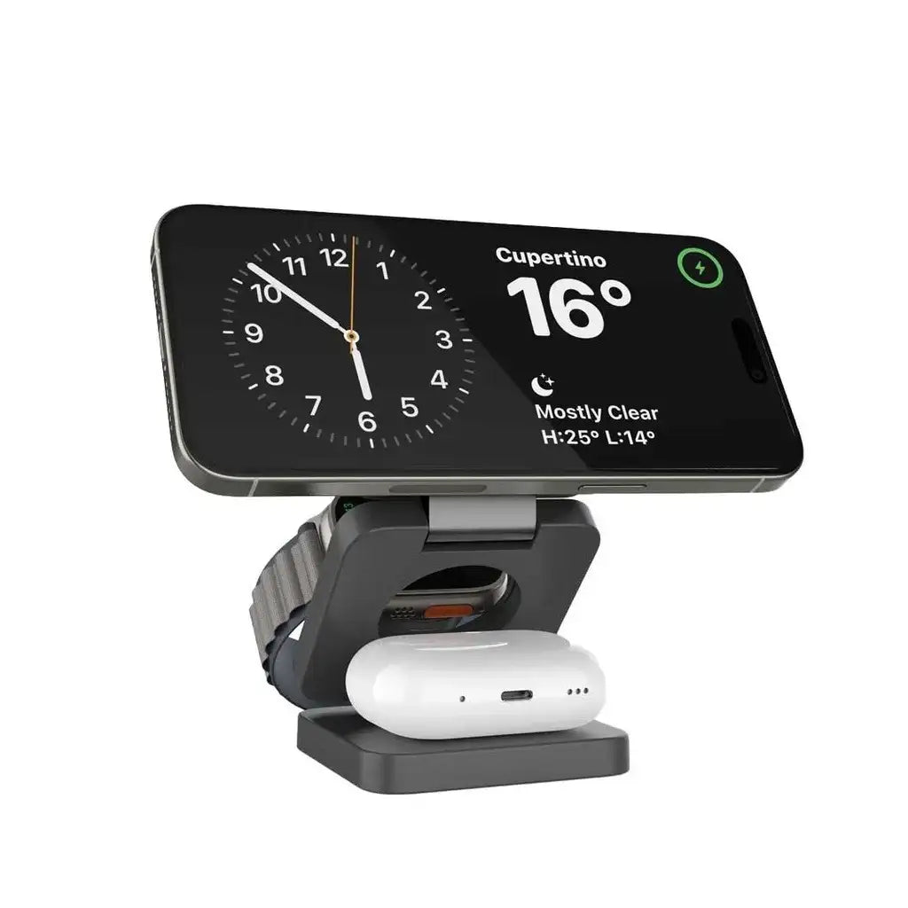 Porodo 3in1 Magsafe Wireless Foldable Fast Charger 15W - GulfStore.com