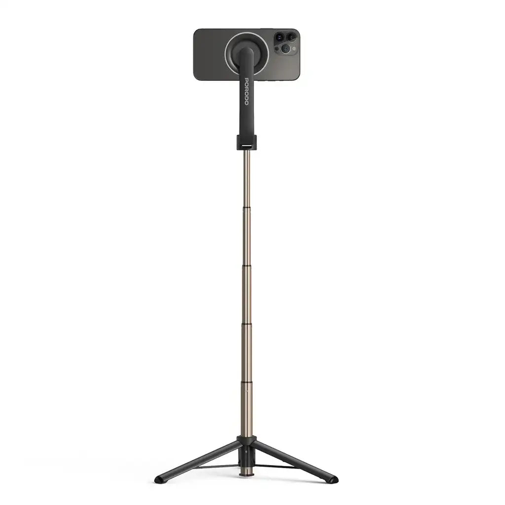Porodo Magnetic Selfie Stick 64.5cm Extendable with 3 Leg Tripod and Remote Control - Black (PD-MGS64-BK) - GulfStore.com