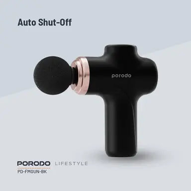 PD-FMGUN-BK | Porodo Lifestyle Precision Handheld Massager with 4 Interchangeable Head | Black - GulfStore.com