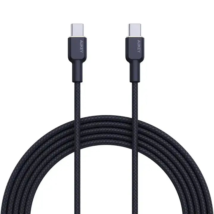Aukey 1M Nylon Braided USB-C to USB-C CABLE - Black - GulfStore.com