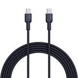 Aukey 1M Nylon Braided USB-C to USB-C CABLE - Black - GulfStore.com