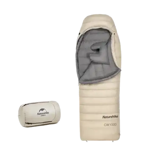 Naturehike CW700 mummy goose down sleeping Bag 700G - Khaki - GulfStore.com