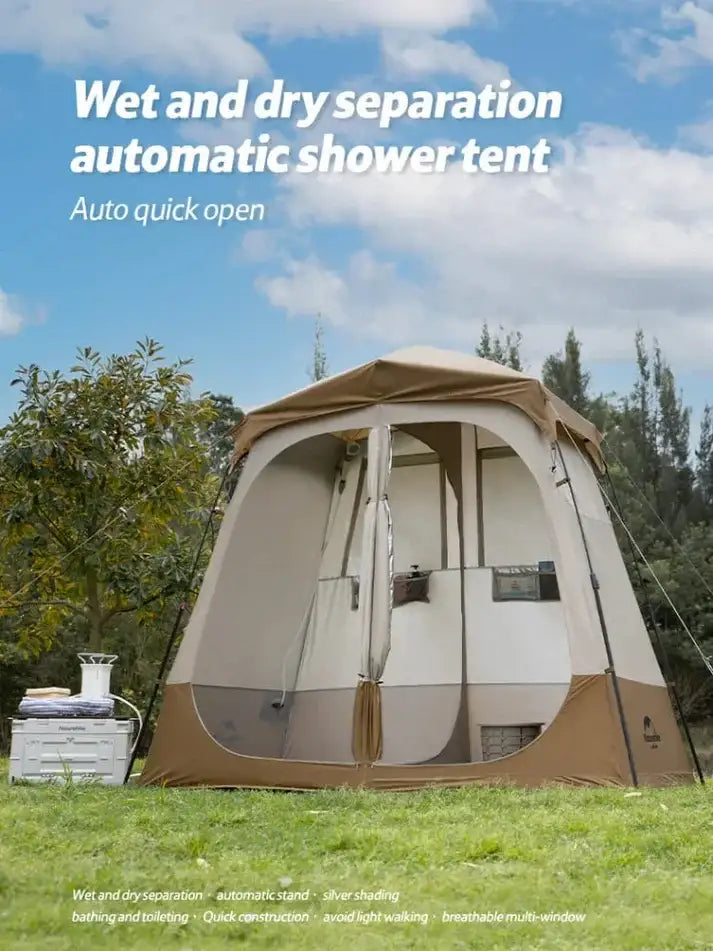 Naturehike Wet and dry separation shower tent - Brown - GulfStore.com