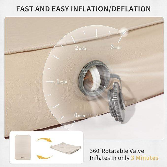 Naturehike (Cheese) C10 Self-inflating sponge Air cushion single -Almond yellow - GulfStore.com