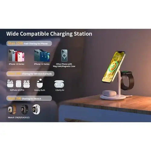 Choetech 3 in 1 Magnetic Wireless Charger Station T585-F - GulfStore.com