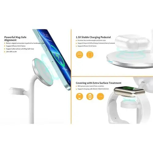 Choetech 3 in 1 Magnetic Wireless Charger Station T585-F - GulfStore.com