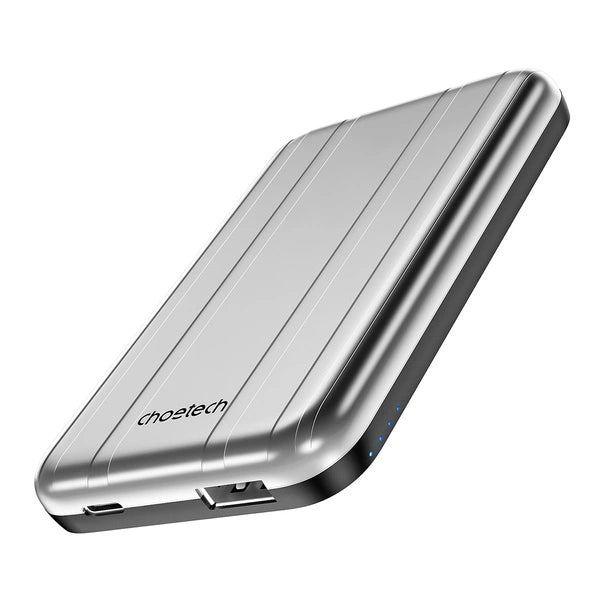B655 | Choetech 5000Mah Mini Magnetic Wireless Power Bank | Silver - GulfStore.com