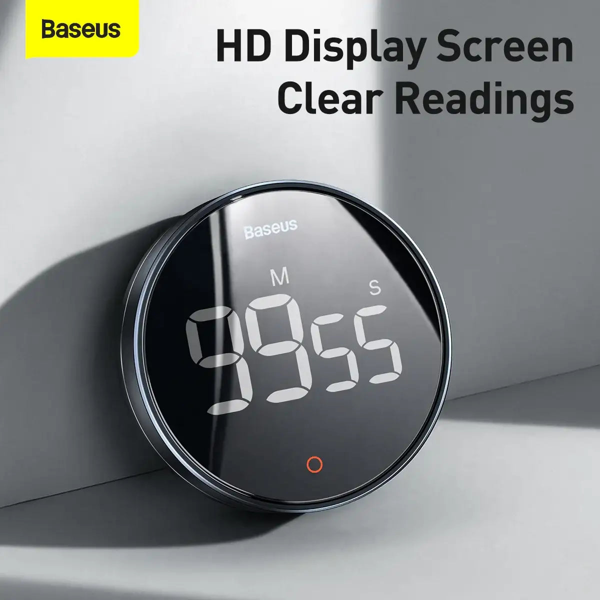 BASEUS | FMDS00012 | Heyo Rotation Countdown Timer Pro Magnetic Digital Alarm Clock | Dark Grey - GulfStore.com