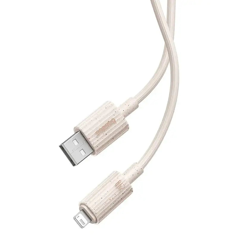 Baseus Habitat Series Fast Charging USB-A to Lightning Cable 2M - Wheat Pink - GulfStore.com