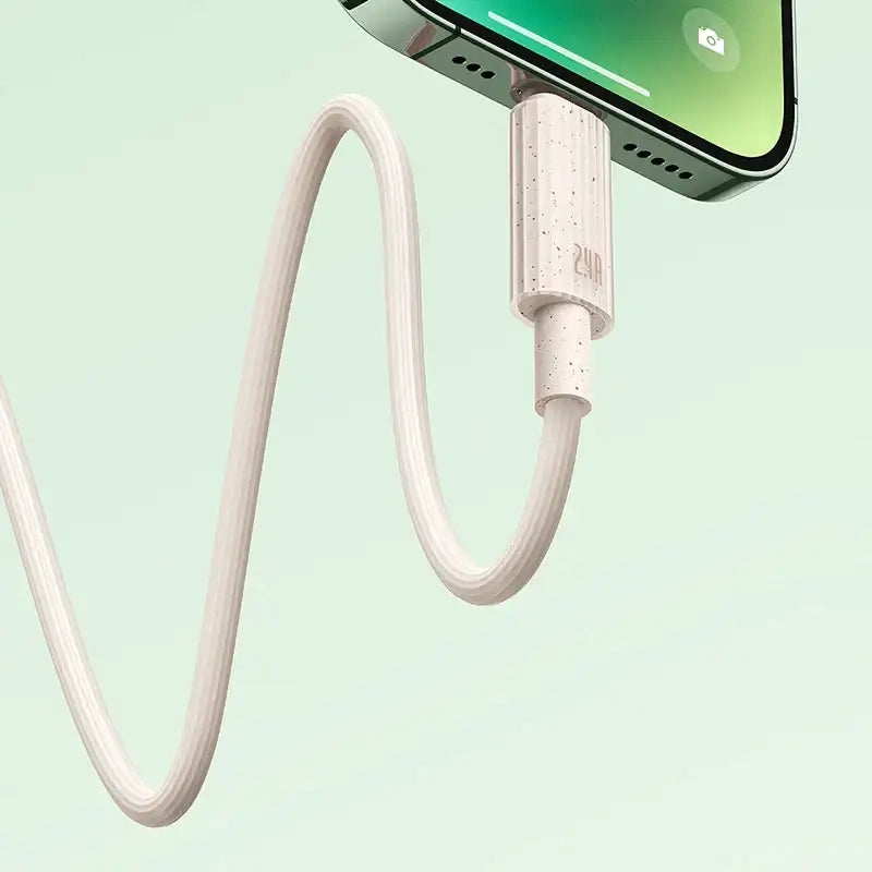 Baseus Habitat Series Fast Charging USB-A to Lightning Cable 2M - Wheat Pink - GulfStore.com