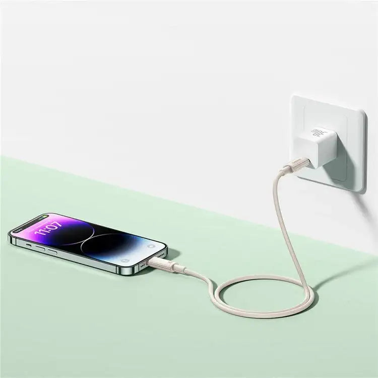 Baseus Habitat Series Fast Charging USB-C to Lightning Cable 1M - Wheat Pink - GulfStore.com