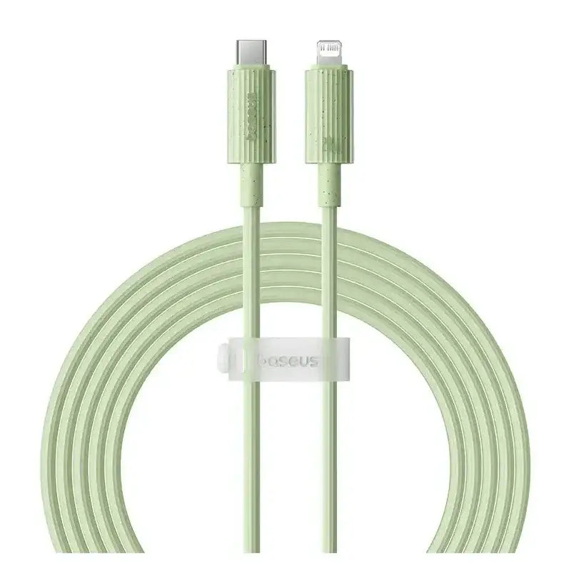 Baseus Habitat Series Fast Charging USB-C to Lightning Cable 2M - Natural Green - GulfStore.com