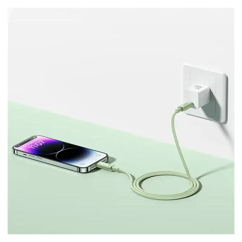 Baseus Habitat Series Fast Charging USB-C to Lightning Cable 2M - Natural Green - GulfStore.com
