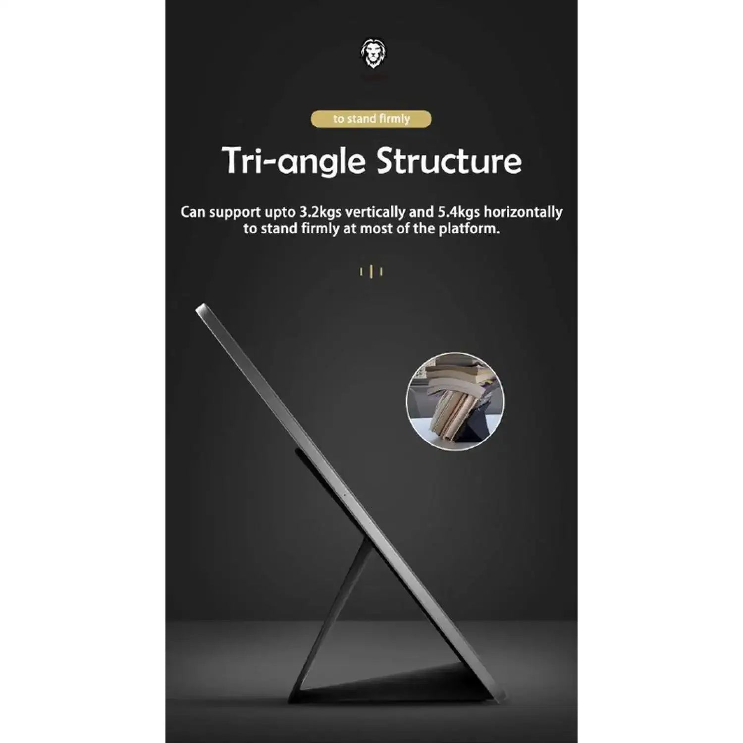 Green Premium Leather Tablet Stand 9 12.9 GNTBGRBK - Black - GulfStore.com